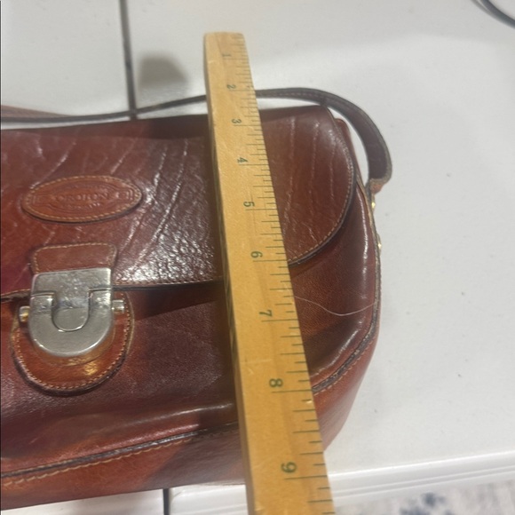 Vintage Oroton Brown Genuine Leather Crossbody Bag Handbag Australian Rare - Picture 10 of 11